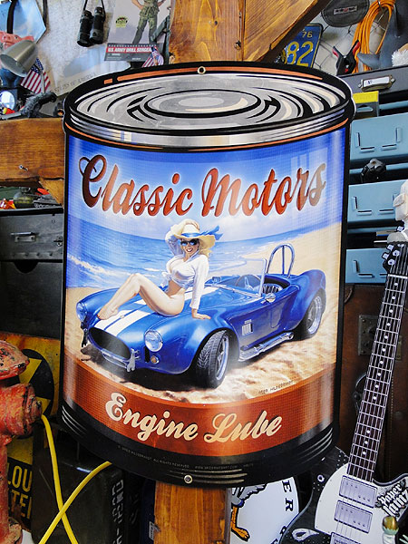 ★稀少な絶盤品★ シェルビー　コブラ　オイル缶　U.S.ヘヴィースチールサイン　（クラシックモーターズ） ■ アメリカン雑貨 アメリカ雑貨 | 