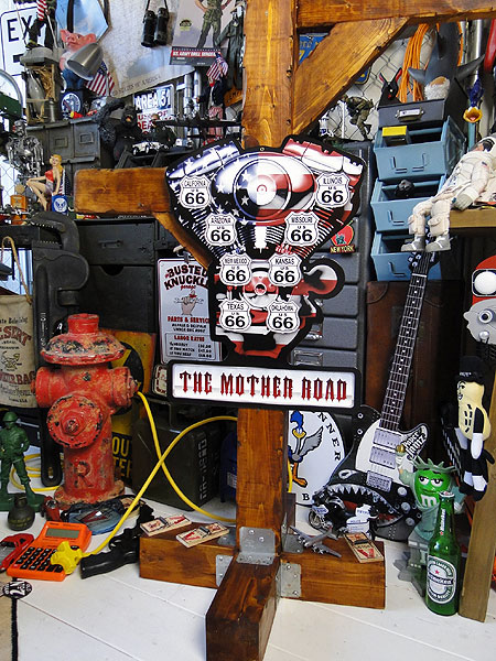 ルート66　＆　星条旗　Vツインエンジン　U.S.ヘヴィースチールサイン　（マザーロード） ■ アメリカン雑貨 アメリカ雑貨 |  | 03