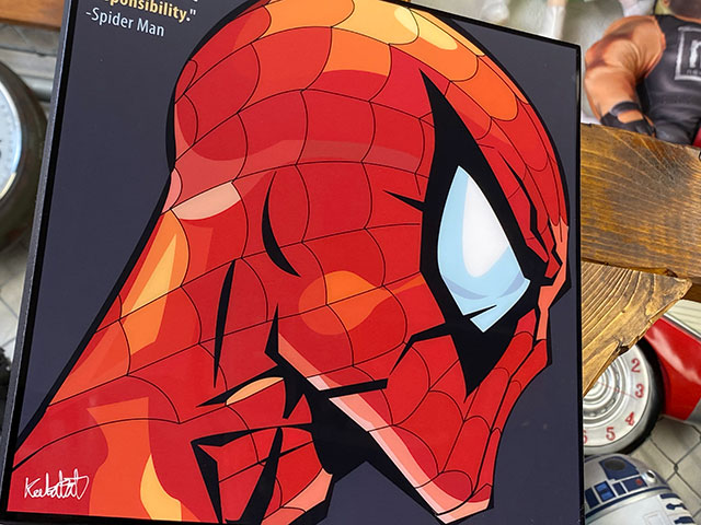 スパイダーマン　ポップアートフレーム　（WITH GREAT POWER/横顔）　■ アメリカン雑貨 アメリカ雑貨 |  | 01