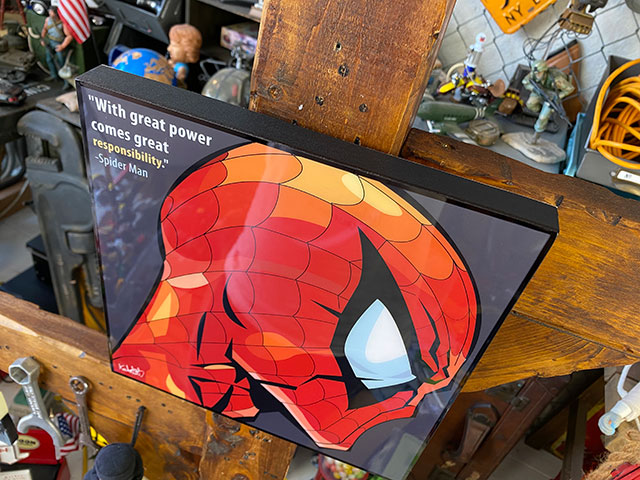 スパイダーマン　ポップアートフレーム　（WITH GREAT POWER/横顔）　■ アメリカン雑貨 アメリカ雑貨 |  | 06