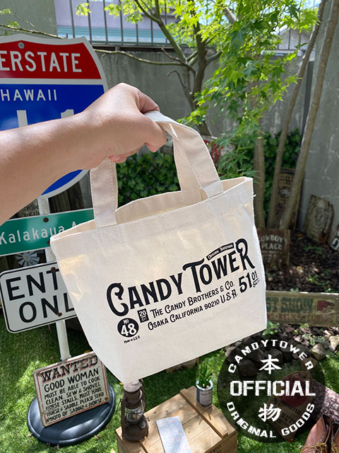 キャンディタワー　オフィシャル　ミニトートバッグ　（ナチュラル）　■　アメリカン雑貨　アメリカ雑貨 | 