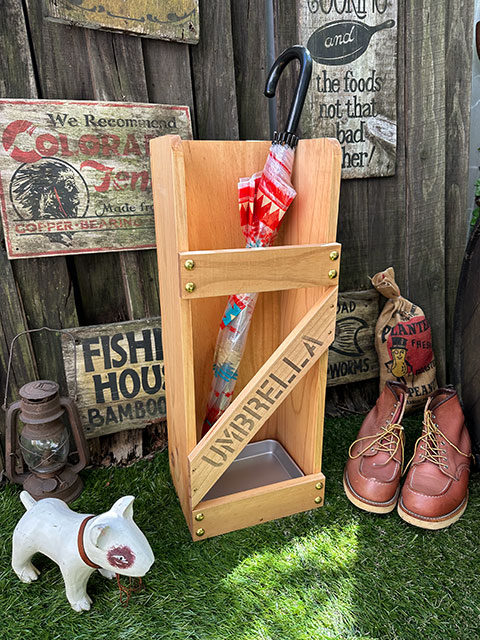 かさ立て（小） アルミ受皿付き うす茶  ■ アメリカン雑貨 アメリカ雑貨 | 