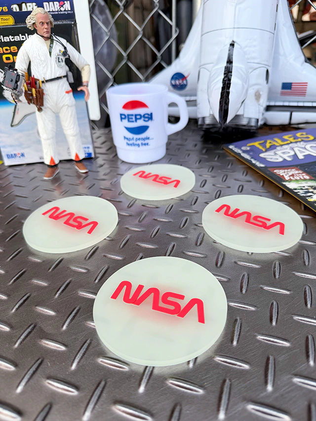 暗闇で光る！　蓄光仕様　NASA　ラバーコースター　単品 ■ アメリカン雑貨 アメリカ雑貨 |  | 04