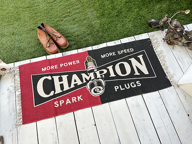 チャンピオン　コットンマット　120cmロングサイズ　（レッド×ブラック）　■　アメリカン雑貨　アメリカ雑貨 | 