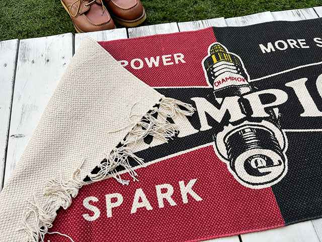 チャンピオン　コットンマット　120cmロングサイズ　（レッド×ブラック）　■　アメリカン雑貨　アメリカ雑貨 |  | 02