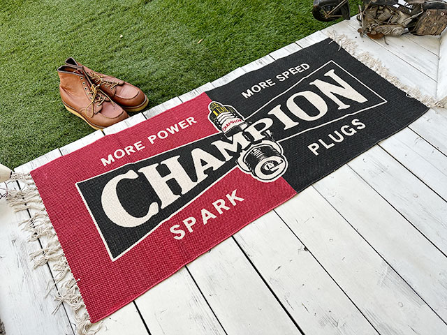 チャンピオン　コットンマット　120cmロングサイズ　（レッド×ブラック）　■　アメリカン雑貨　アメリカ雑貨 |  | 03