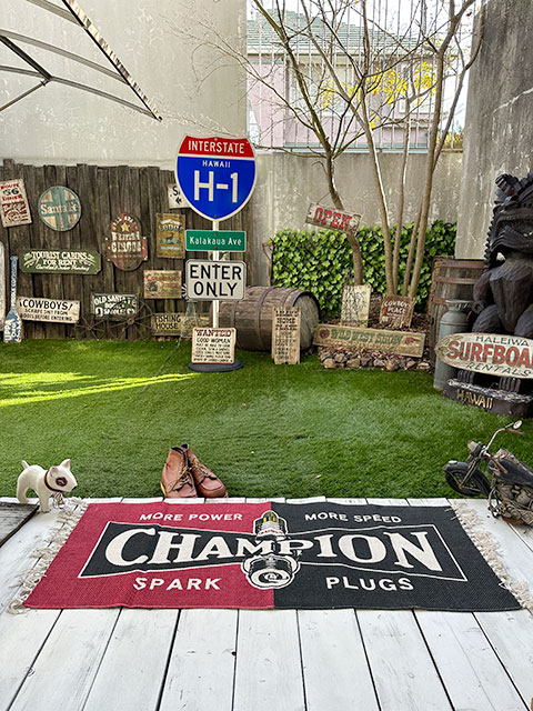 チャンピオン　コットンマット　120cmロングサイズ　（レッド×ブラック）　■　アメリカン雑貨　アメリカ雑貨 |  | 05