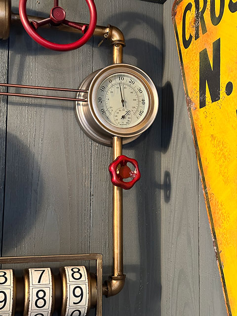 スチームパンク　ウォールクロック　（ダイヤル/ホワイト）　壁掛け時計/温度計/湿度計　■　アメリカ雑貨　アメリカン雑貨 |  | 05