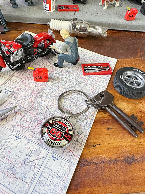 ルート66　バブルキーホルダー　（オレンジ×ブラック）　■ アメリカン雑貨 アメリカ雑貨 | 