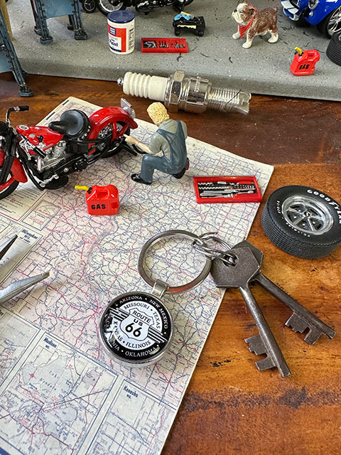 ルート66　バブルキーホルダー　（ホワイト/ウイングロゴ）　■ アメリカン雑貨 アメリカ雑貨 | 