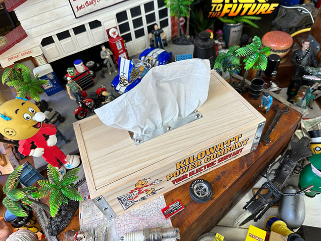 ヴィンテージアド ウッドティッシュボックス （レディキロワット