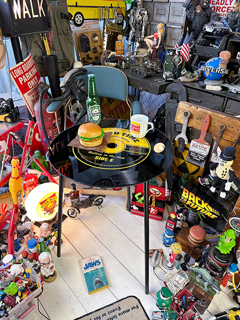 LPレコード　ガラステーブル　（イエロー）　■　アメリカン雑貨　アメリカ雑貨 |  | 04