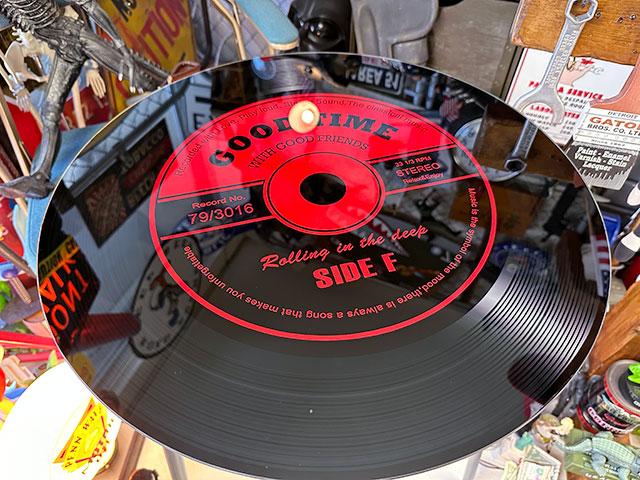 LPレコード　ガラステーブル　（レッド）　■　アメリカン雑貨　アメリカ雑貨 |  | 01