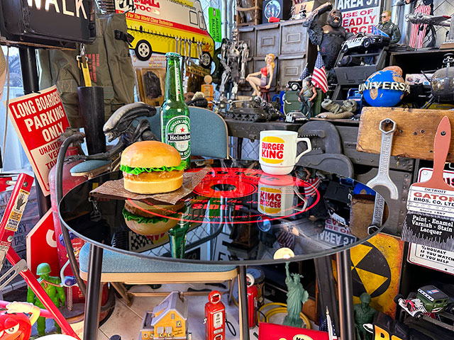 LPレコード　ガラステーブル　（レッド）　■　アメリカン雑貨　アメリカ雑貨 |  | 03