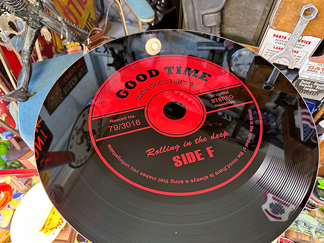 LPレコード　ガラステーブル　（レッド）　■　アメリカン雑貨　アメリカ雑貨 |  | 08