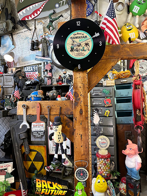 ハワイアン　レコードクロック　（スカイブルー）　■　アメリカン雑貨　アメリカ雑貨　壁掛時計　掛時計 |  | 03