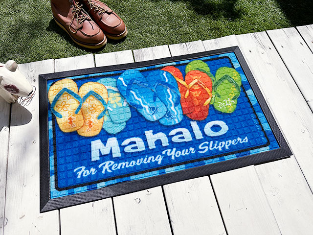 ハワイアン　ラバーマット　（ビーチサンダル）　■　アメリカン雑貨　アメリカ雑貨　玄関マット　屋外マット |  | 01