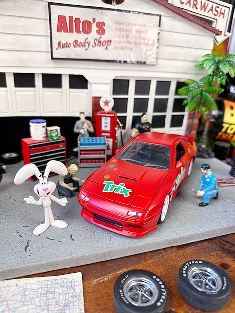 Jada　トリックスラビット　1985年　マツダ　RX-7　ダイキャストミニカー　1/24　（フィギュア付き）　ゼネラルミルズ　TRIX　トリックス｜candytower｜11