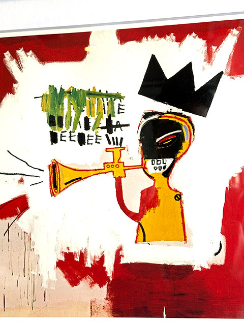 バスキア　アートフレーム　（Trumpet,1984）　ジャン=ミシェル・バスキア　木製額付き　絵画ポスター　ジークレー印刷 |  | 01