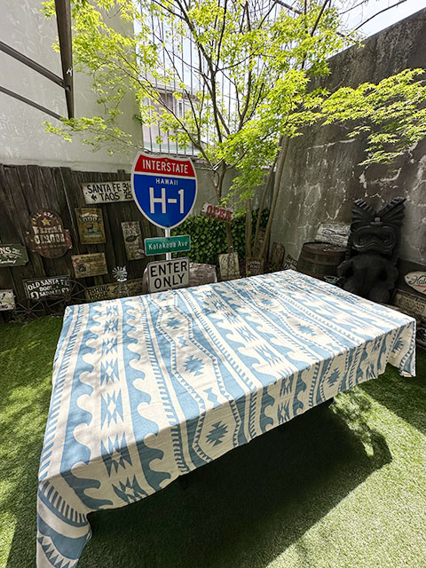 サーフ柄マルチカバー　（ライトブルー）　225cm×150cm　コットン製フリークロス　■　アメリカン雑貨　アメリカ雑貨 |  | 03