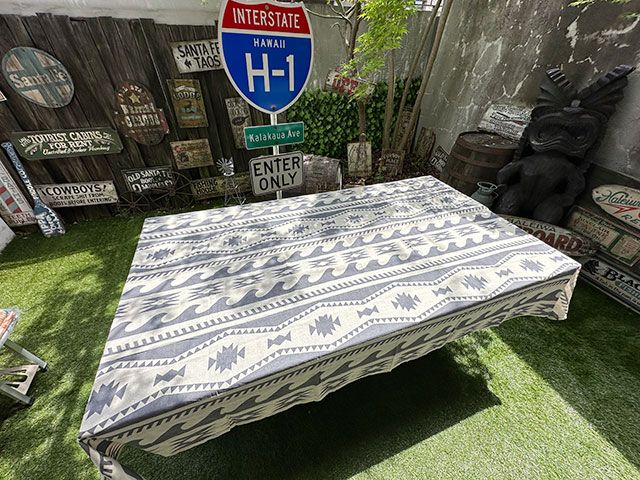 サーフ柄マルチカバー　（グレー）　225cm×150cm　コットン製フリークロス　■　アメリカン雑貨　アメリカ雑貨 |  | 04