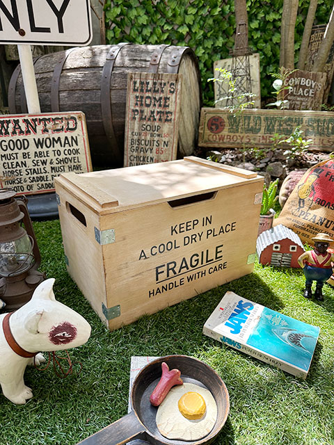 フラジール　フタ付きコンテナ　Lサイズ　（ナチュラル）　木箱　■ アメリカ雑貨 アメリカン雑貨 |  | 04