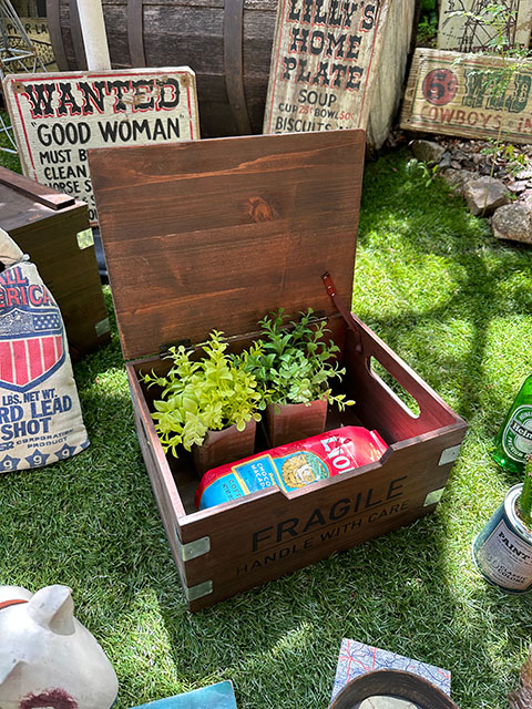 フラジール　フタ付きコンテナ　Sサイズ　（ブラウン）　木箱　■ アメリカ雑貨 アメリカン雑貨 |  | 04