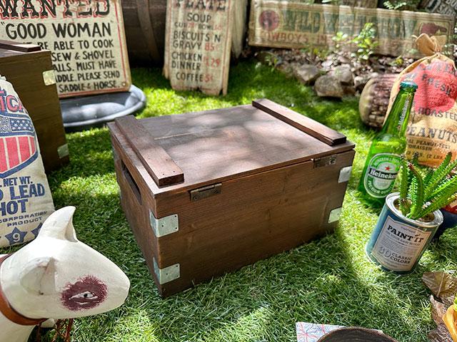 フラジール　フタ付きコンテナ　Sサイズ　（ブラウン）　木箱　■ アメリカ雑貨 アメリカン雑貨 |  | 05