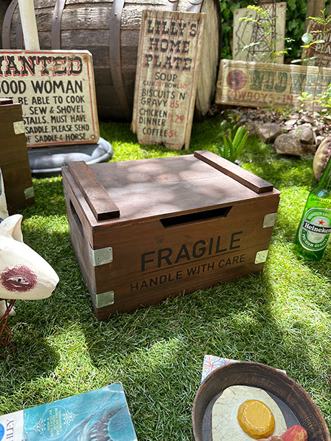 フラジール　フタ付きコンテナ　Sサイズ　（ブラウン）　木箱　■ アメリカ雑貨 アメリカン雑貨 |  | 06