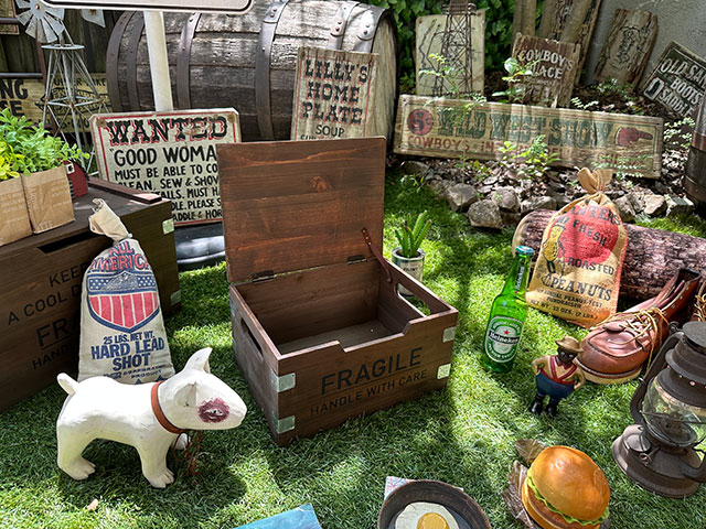 フラジール　フタ付きコンテナ　Sサイズ　（ブラウン）　木箱　■ アメリカ雑貨 アメリカン雑貨 |  | 07