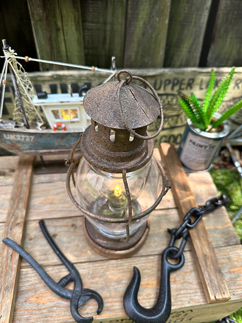 ヴィンテージLEDランタン　ウッドベース ■ アメリカン雑貨 アメリカ雑貨 |  | 07