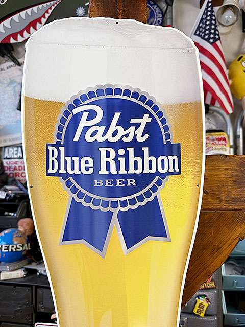 パブスト　ブルーリボン　ビアグラス　ダイカット　エンボスティンサイン　ブリキ看板 ■ アメリカン雑貨 アメリカ雑貨 |  | 01
