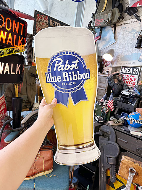 パブスト　ブルーリボン　ビアグラス　ダイカット　エンボスティンサイン　ブリキ看板 ■ アメリカン雑貨 アメリカ雑貨 |  | 06