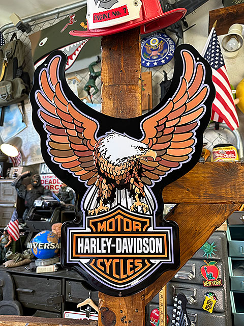 ハーレーダビッドソン　ハーレーイーグルB&Sロゴ　エンボスティンサイン　ブリキ看板 ■ アメリカン雑貨 アメリカ雑貨 | Harley Davidson