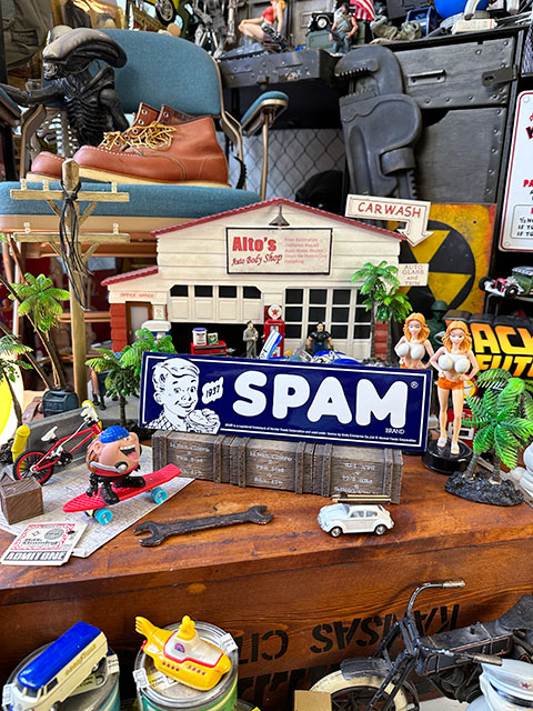 SPAM　スパム　バンパーステッカー　（オールド/ネイビー）　■　アメリカン雑貨　アメリカ雑貨 |  | 01