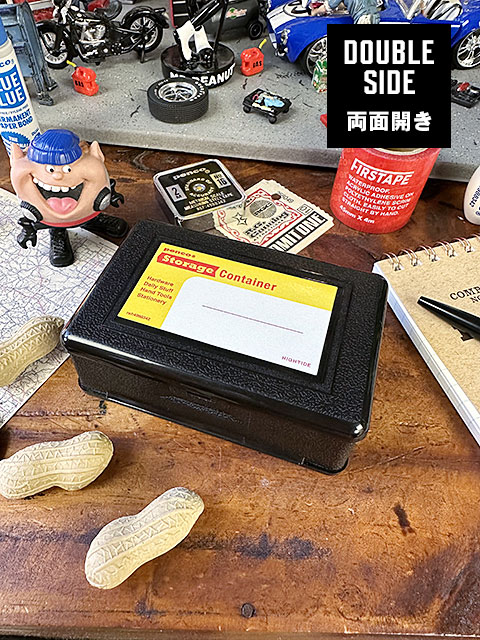 PENCO　ペンコ　ストレージコンテナ　両面開き　（ブラック）　ダブルサイド　小物入れ　パーツケース　名刺　HIGHTIDE　ハイタイド | 