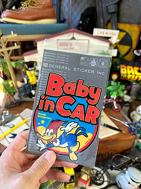 ウッディ・ウッドペッカー　「赤ちゃん乗ってます」ステッカー　（ラウンド）　BABY IN CAR　■ アメリカン雑貨 アメリカ雑貨 |  | 03
