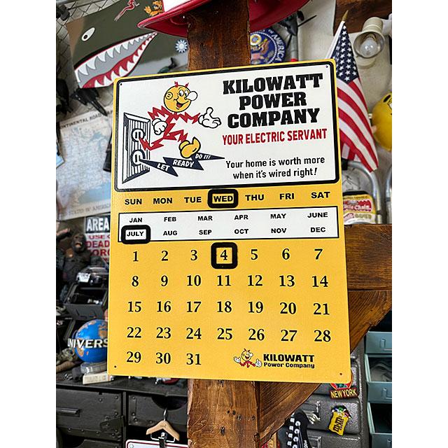 レディキロワット　万年カレンダー　ブリキ看板 ■ アメリカン雑貨 アメリカ雑貨｜candytower
