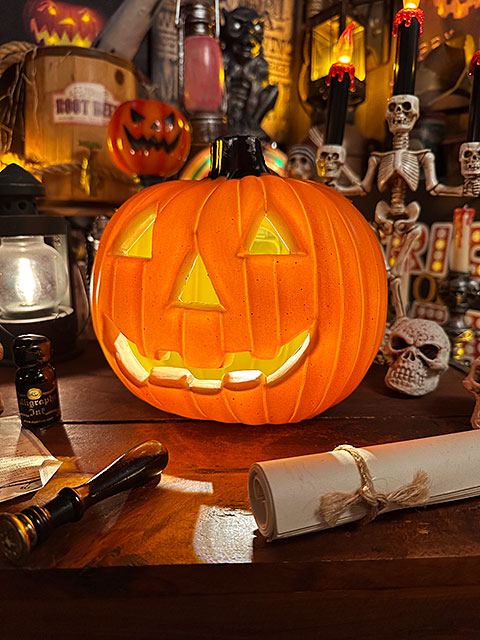 パンプキンランタン　ラウンド　（Sサイズ）　ハロウィン　ジャック・オ・ランタン　カボチャ　■　アメリカン雑貨　アメリカ雑貨 | 