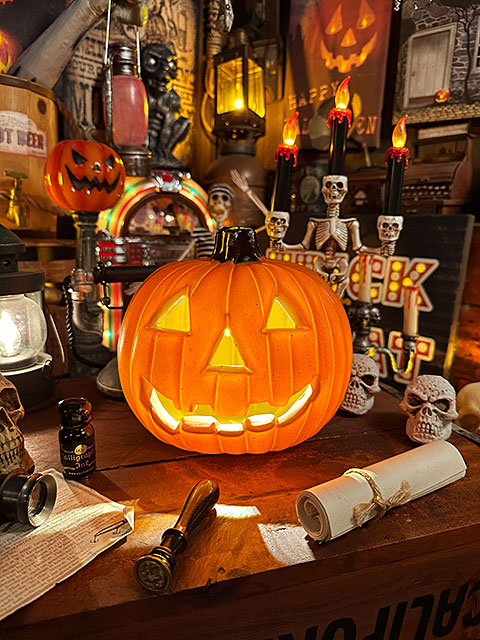 パンプキンランタン　ラウンド　（Sサイズ）　ハロウィン　ジャック・オ・ランタン　カボチャ　■　アメリカン雑貨　アメリカ雑貨 |  | 01
