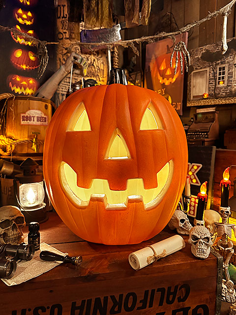 パンプキンランタン　ラウンド　45.5cm　（XLサイズ）　ハロウィン　ジャック・オ・ランタン　カボチャ　オバケ |  | 01