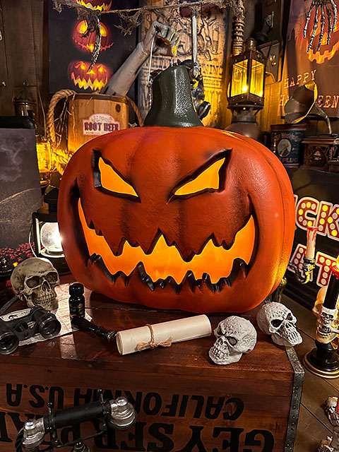 炎がメラメラ燃えてるみたい！　メラメラ　パンプキンランタン　42cm　ハロウィン　ジャック・オ・ランタン　カボチャ　オバケ