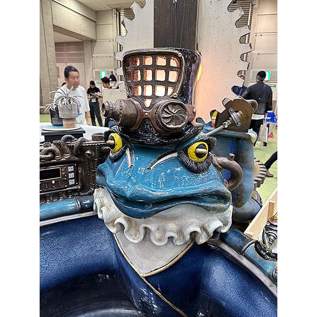 スチームパンクなカエルの陶器風呂　風呂っグ　伝統工芸士さんが手掛けた手練りコンセプトデザイン陶器風呂　大石田焼き
