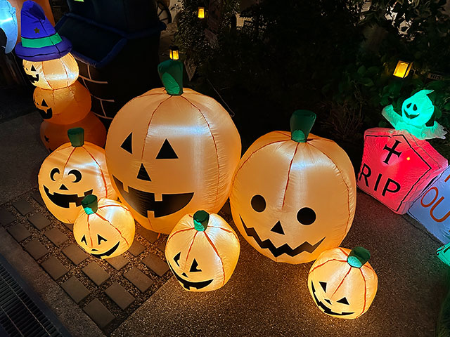 ハロウィン　6連ワイドパンプキン　エアーディスプレイ　Lサイズ　エアブロー　230cm ■ アメリカン雑貨 アメリカ雑貨 |  | 01