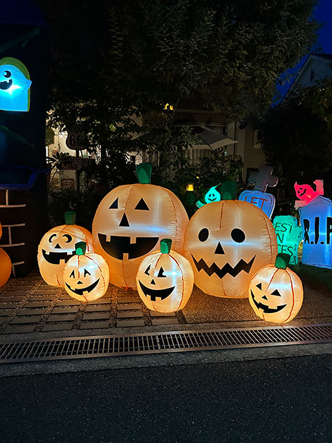 ハロウィン　6連ワイドパンプキン　エアーディスプレイ　Lサイズ　エアブロー　230cm ■ アメリカン雑貨 アメリカ雑貨 |  | 06