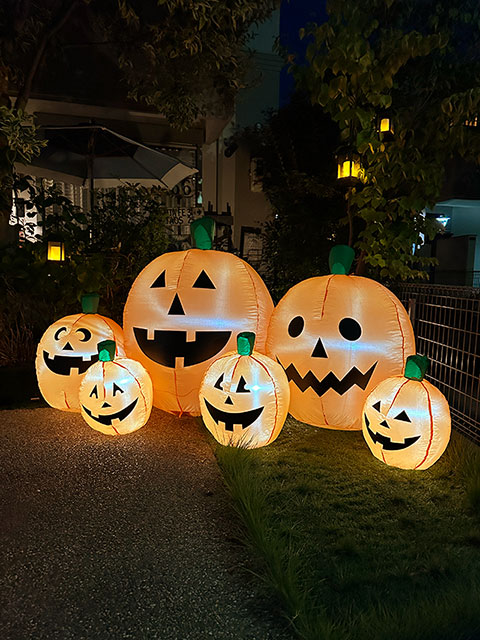 ハロウィン　6連ワイドパンプキン　エアーディスプレイ　Lサイズ　エアブロー　230cm ■ アメリカン雑貨 アメリカ雑貨 |  | 09