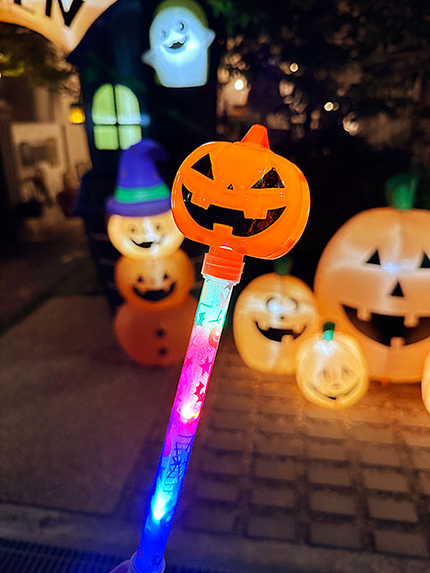 光る!ハロウィンスティック (パンプキン) 電池付きの詳細画像2