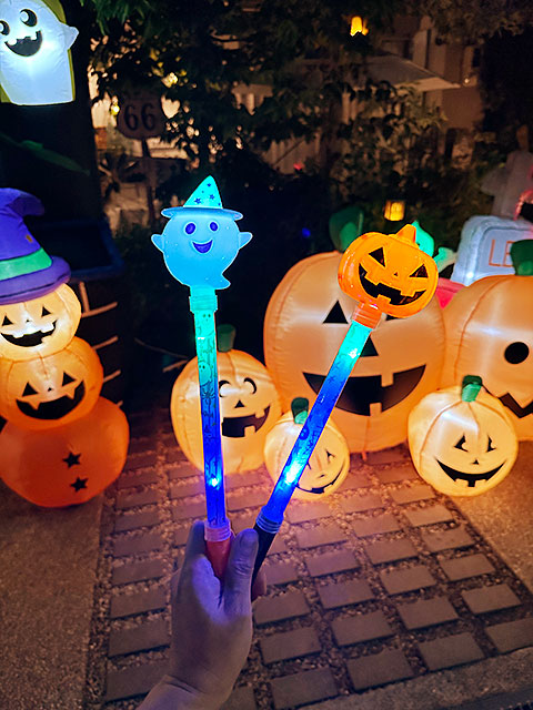 光る!ハロウィンスティック (パンプキン) 電池付きの詳細画像4