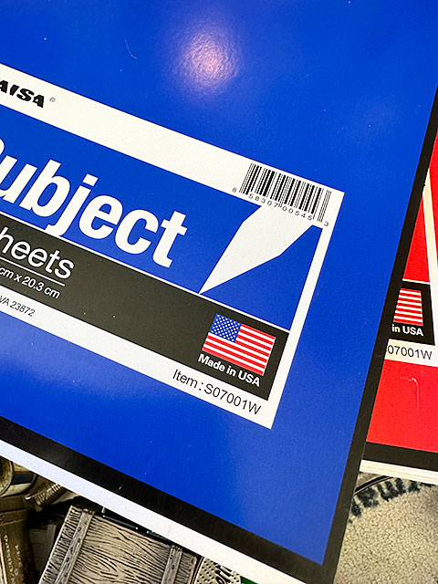 アメリカのカレッジノート　（4冊セット）　MADE IN U.S.A.　10.5 in×8 in　/　26.7cm×20.3cm　コイル　リングノート |  | 07