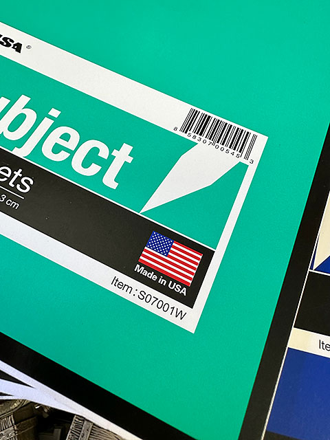 アメリカのカレッジノート　（4冊セット）　MADE IN U.S.A.　10.5 in×8 in　/　26.7cm×20.3cm　コイル　リングノート |  | 09